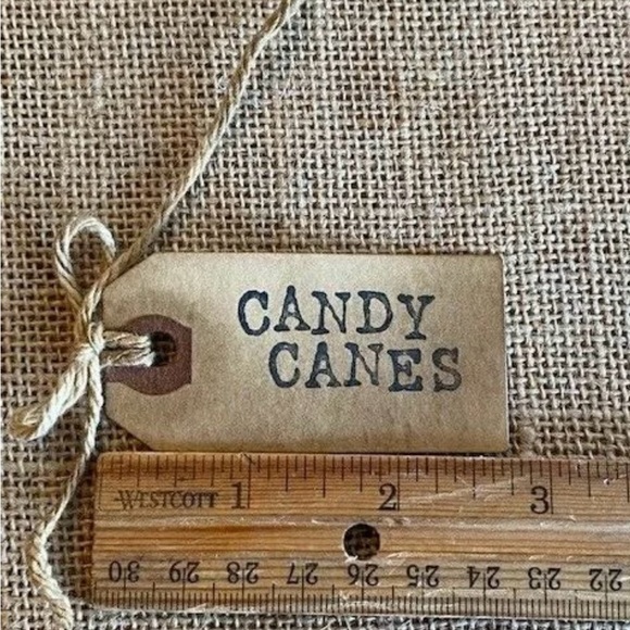 12 Primitive 6" Handmade black plaid Fabric Candy Canes Christmas Ornaments - Picture 6 of 6